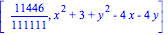 [11446/111111, x^2+3+y^2-4*x-4*y]